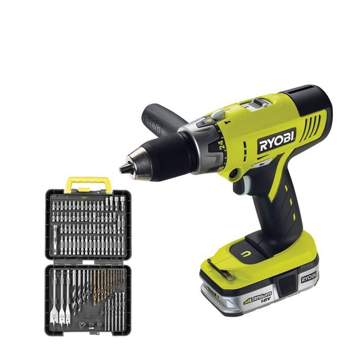 PERCEUSE   VISSEUSE RYOBI Perceuse sans fil 18V Lithium + 95 access