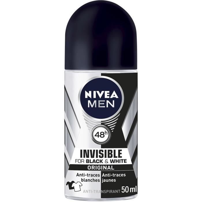 Deodorant Invisible Black & White Nivea Men - le roll-on de 50 ml