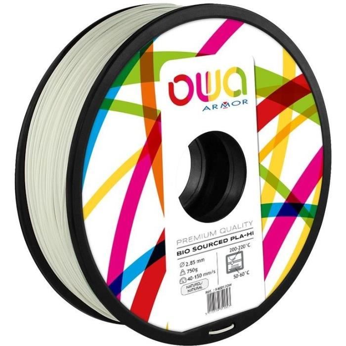 OWA Bobine de Filaments pour imprimante 3D - PLA Hi - Naturel