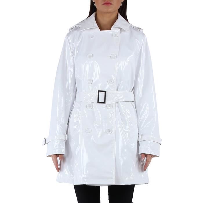 Trench imper femme blanc ciré à capuche T 4-42 Blanc ...