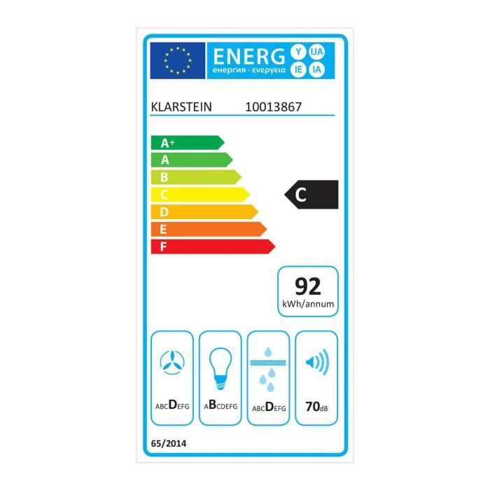 Klarstein RGL90BL Hotte aspirante sans tête1