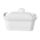 Terrine rectangulaire avec couvercle bouton blanch