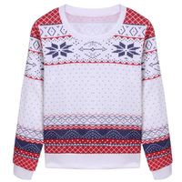 PULL Femme pull imprimé Style O cou épaissit Hoodies PULL Femme pull imprimé Style O cou épaissit Hoodies