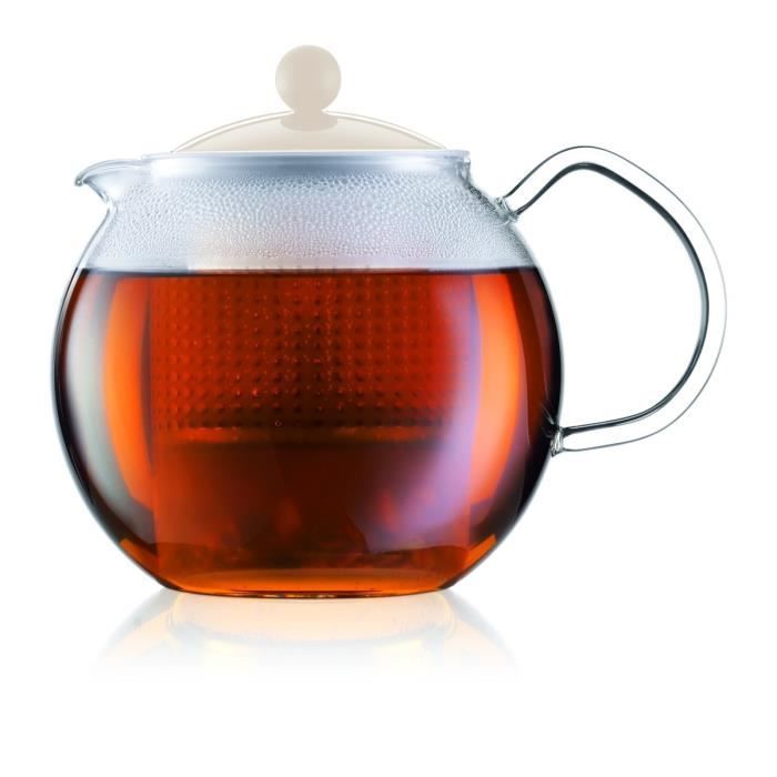 BODUM ASSAM Théière piston filtre plastique 1L blanc