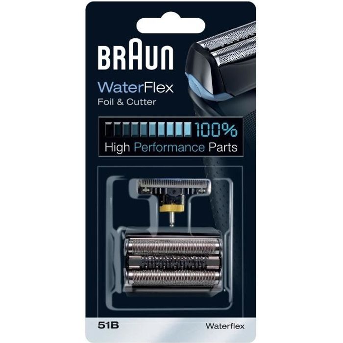 Braun 51B Combi Pack, grille et couteau pour rasoir electrique Braun Series 5, WF2S black