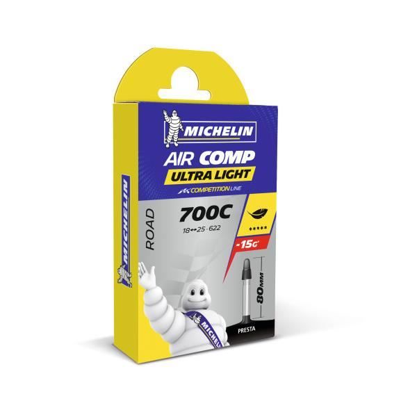 MICHELIN - Chambre à air type A1 modèle AIRCOMP ULTRALIGHT dimensions 700 18/23 valve presta 40mm