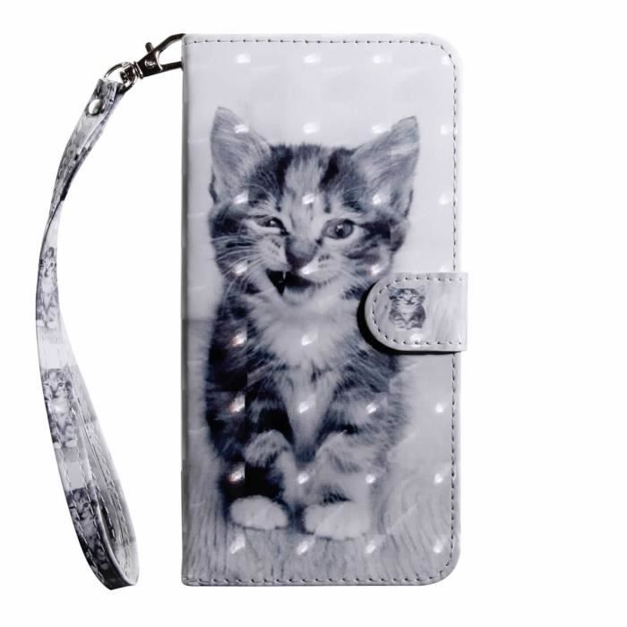 coque iphone xr portefeuille 10 chat