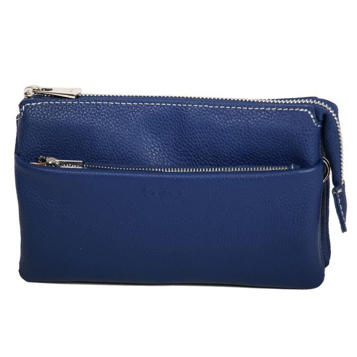 69600 Bleu Vachette De Pochette Femme Katana Grainé Cuir gw1qpx