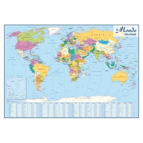 Carte géographique le monde au recto, Europe verso