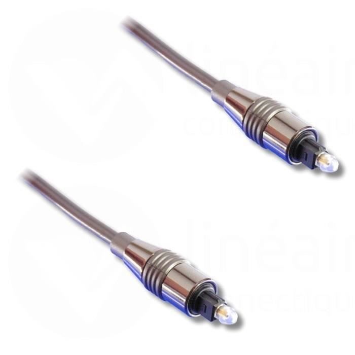 LINEAIRE VR90LD Cordon Fibre optique EIAJ Toslink mâle / mâle - Longueur : 2,5m