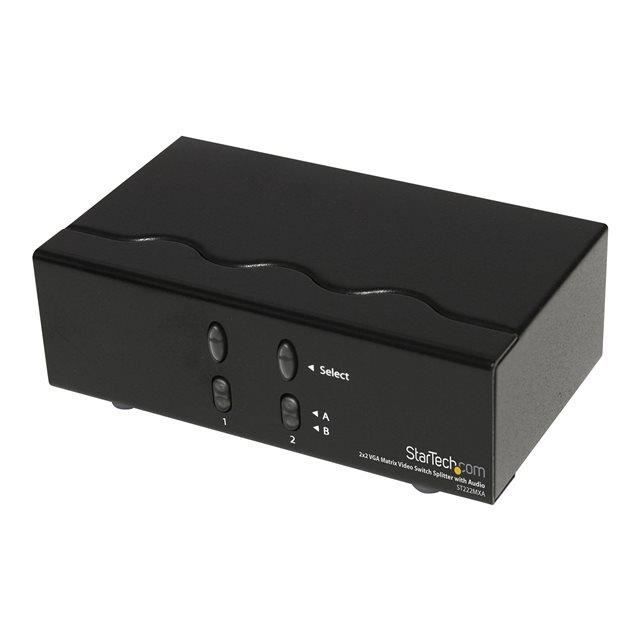 STARTECH Matrice VGA 2x2 avec audio - Switch et répartiteur vidéo VGA - Distributeur VGA