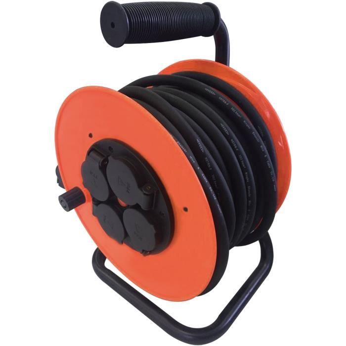 TEC HIT Enrouleur de chantier 3x2,5 mm² longueur 25 m