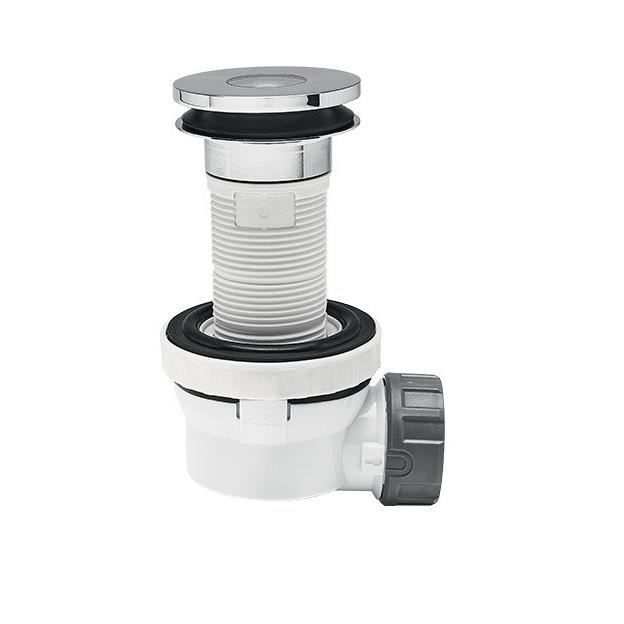 WIRQUIN Bonde de lavabo Xs Pure - Ø 40 x 100 mm - Siphon extra-plat à membrane anti-odeur chromé - 30721825