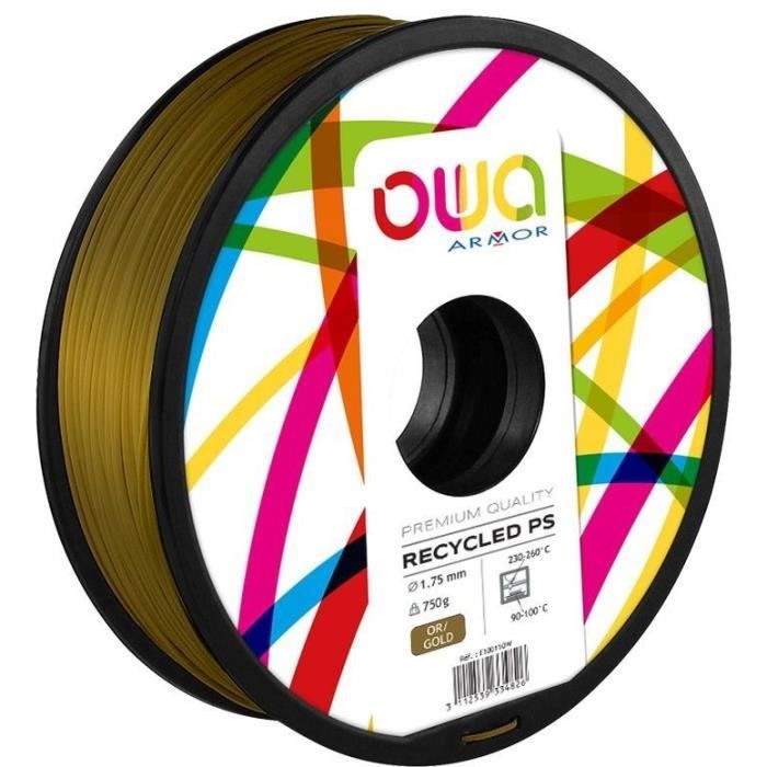 OWA Bobine de Filaments pour imprimante 3D - PS - Or