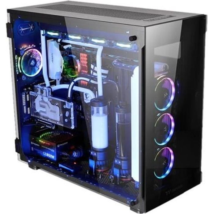 THERMALTAKE Boîtier PC View 91 TG RGB Grand tour Format XL-ATX Noir (verre trempé)