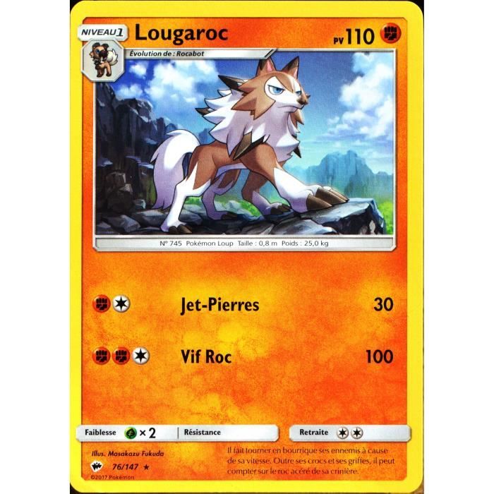 Carte Pokémon 76-147 Lougaroc (Forme Diurne) 110 PV SL3 - Soleil et
