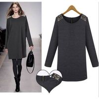ROBE Solide Couleur New Mode féminine Grande Taille Rob ROBE Solide Couleur New Mode féminine Grande Taille Rob
