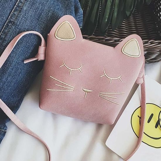 Noel Chat Bandouliere Filles A Les Enfants Sac Mignon 1076 Main Rose OqZF7vFn