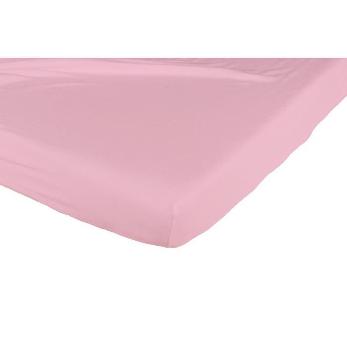 CANDIDE Drap housse coton 60x120 cm - Framboise