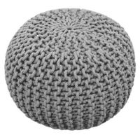 POUF - POIRE TODAY Pouf tricot 100% coton - Ø45xH30 cm - Gris g POUF - POIRE TODAY Pouf tricot 100% coton - Ø45xH30 cm - Gris g