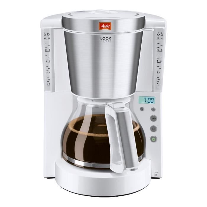 MELITTA 1011-07 Cafetière filtre programmable Look IV Timer - Blanc