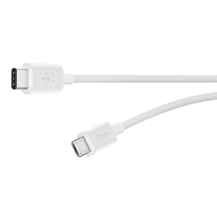 BELKIN Câble USB-C 2.0 vers micro-USB (également dénommé USB Type-C) - Blanc