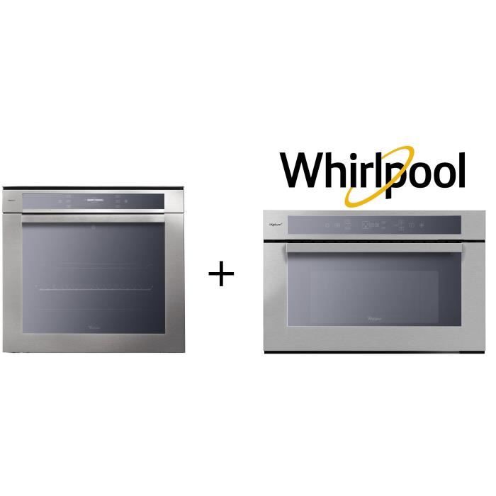 PACK Cuisson WHIRLPOOL AKZM6690IXL-Four électrique-Chaleur pulsée-73 L-Pyrolyse + AMW 761 IXL-MO combiné encastrable-31 Litres