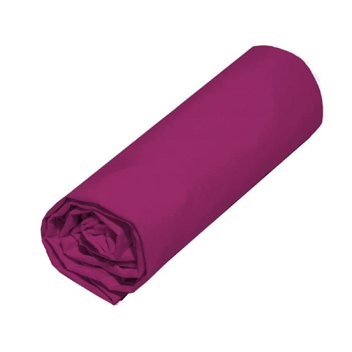 COTE DECO Drap housse 140x190 cm - Violet
