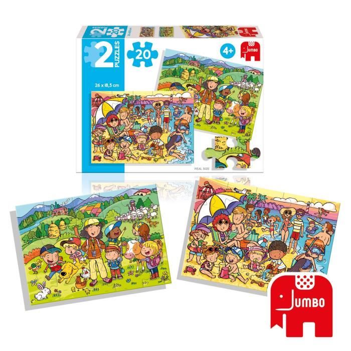 DISET Puzzles 2X 20 pièces Plage et Excursion