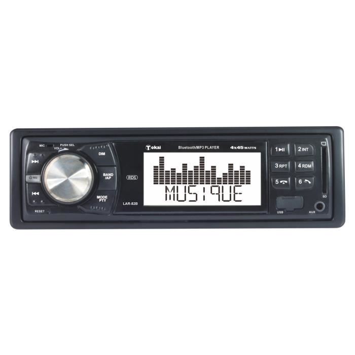 TOKAI Autoradio LAR-82B AM / FM RDS Bluetooth USB et audio streaming - 4 x 45 W