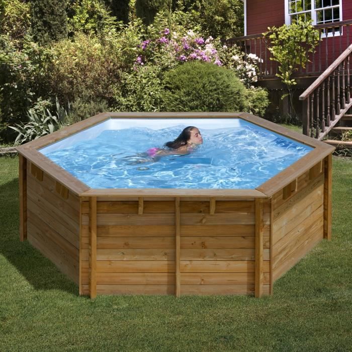 SUNBAY Piscine en bois pin sylvestre Vanille - Ø 4 x H1,20 m