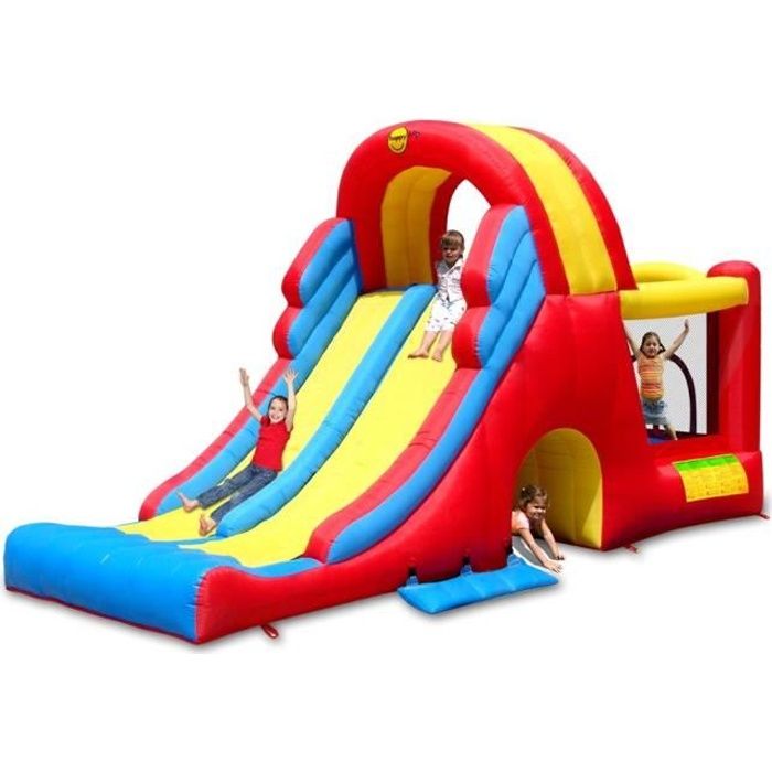 HAPPY HOP Château - Aire de jeux gonflable Mega Slide Combo