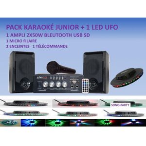 Pack DJ PA karaoke hifi 200W enceintes ampli micro sono Auna