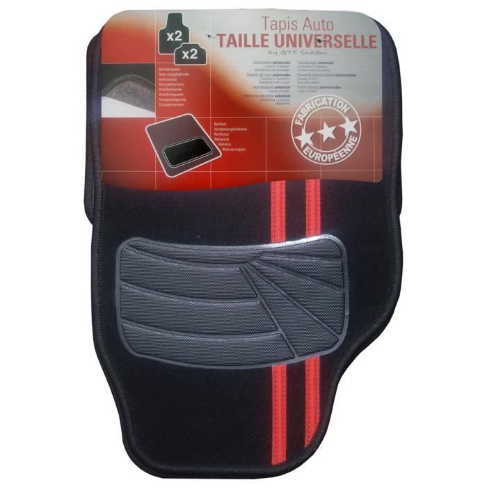 SODIFAC Jeu de 4 Tapis Auto Delhi Rouge