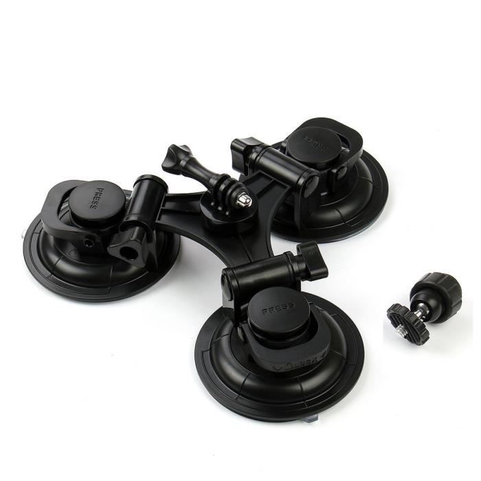 WHIPEARL Ventouse 3 pieds / Adaptateur tête tournante GP254 - Pour Go Pro, SONY et autres caméras