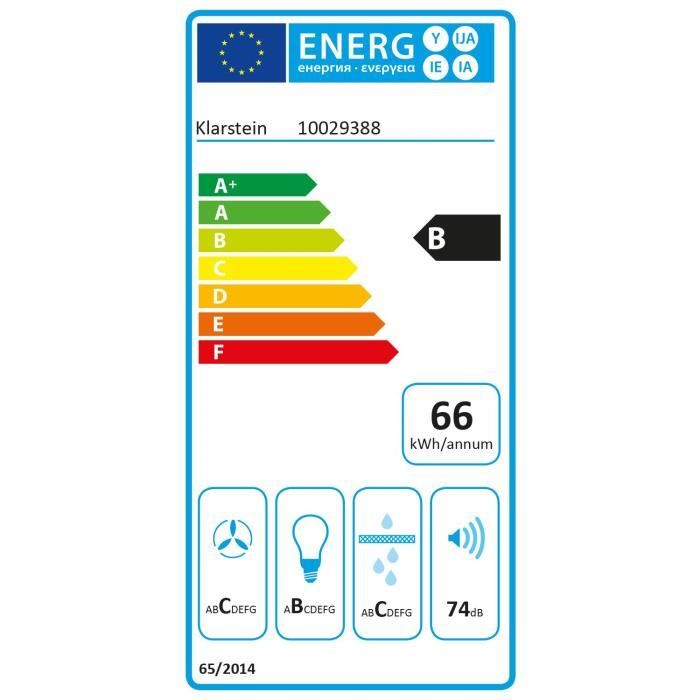 Klarstein Zola - Hotte aspirante murale (90cm,1
