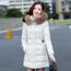 Doudoune Femme Col Manteau Longue Achat Blanc Mi Fou Chaude dqxxfRU