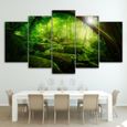Photo Imprimée 5 Panneaux Toile Peinture Murale Forêt Verte Affiche