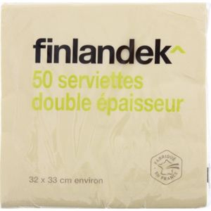 FINLANDEK 50 Serviettes - 33 x 33 cm - Ivoire