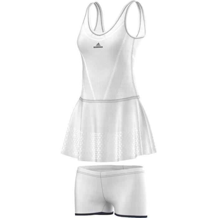 ADIDAS Robe de Tennis Avec Short Blanche