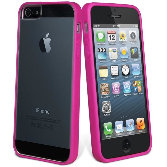 MUVIT Housse et film protecteur - Rose - Bimatière - Pour Apple Iphone 5, 5s, 5se