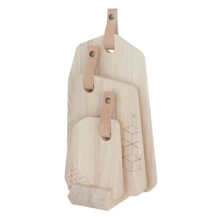 ECO DESIGN A1901 Set Organique 3 planches à découper avec cuir