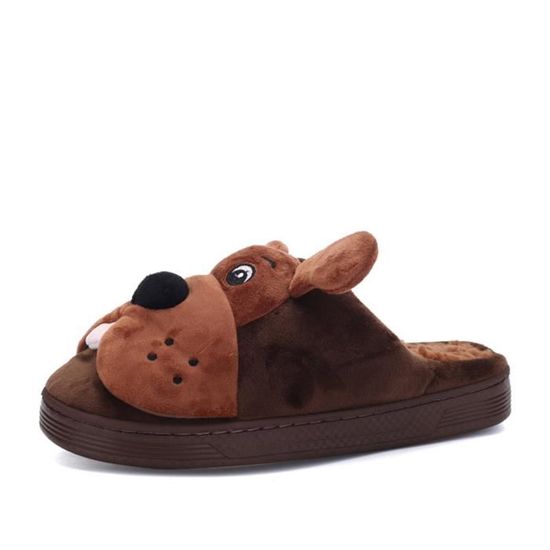 Mignonne Chien Chausson Femme Adulte De Animaux Maison Chaud Doublure Chaussons En Hiver Laine T1J3FlKc
