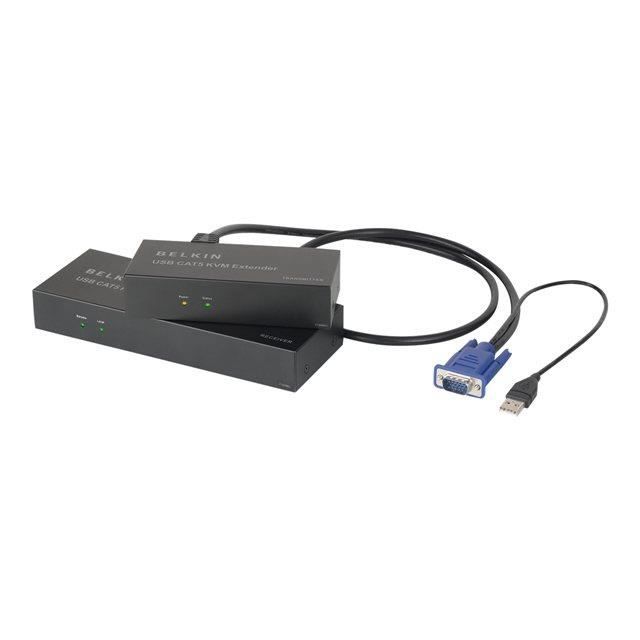 BELKIN F1D086Uea - Deport CAT5 de console jusqu' à 150m de Long pour Switchs KVM / VGA & USB (Emetteur + recepteur)