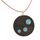 Collier Bulle en bois exotique et Larimar. Arge...
