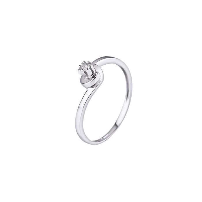 DIAMOND LANE Solitaire Or Blanc 375/1000 et Diamant Femme