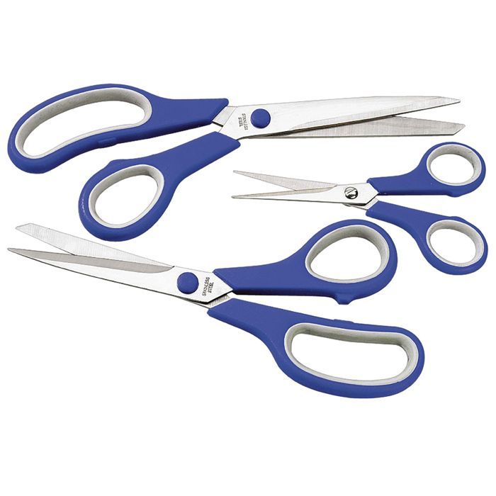 COGEX Lot de 3 ciseaux bi-matières à lame en inox