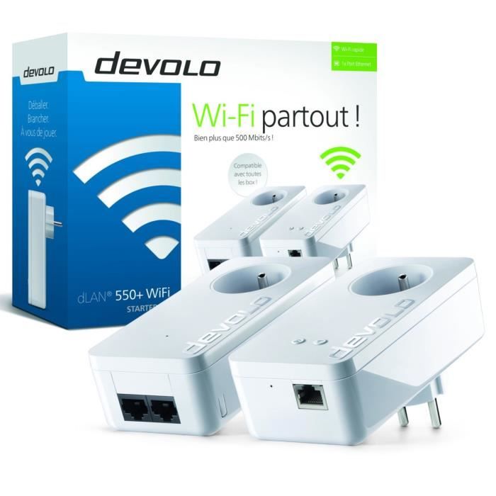 DEVOLO Kit CPL Wi-FI 500 Mbit/s modèle dLAN 550+ 9835