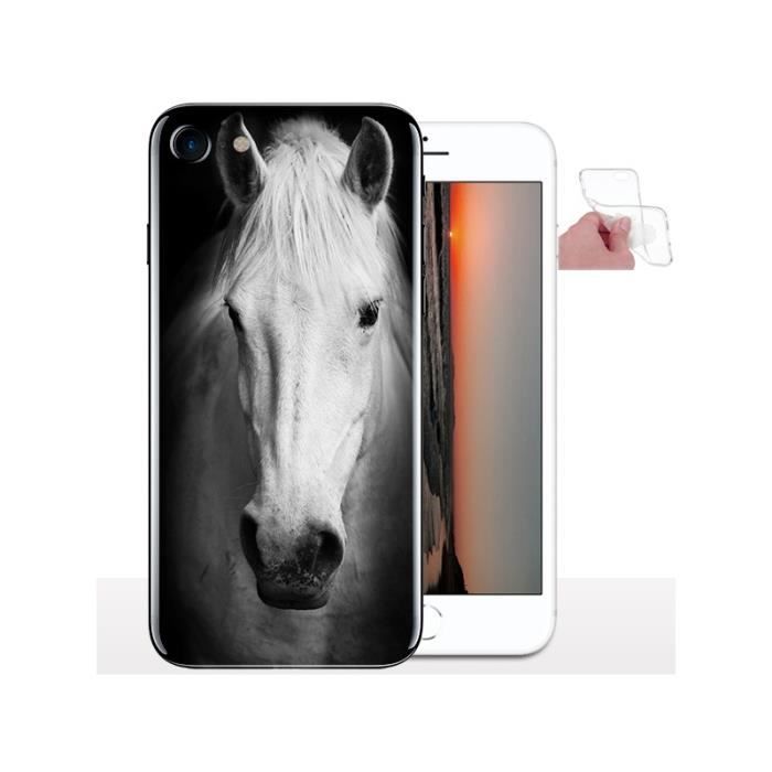 coque iphone 8 cheval silicone