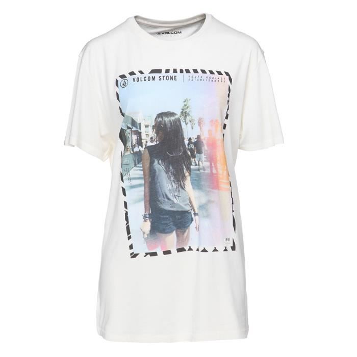 VOLCOM T-shirt Fa Melissa Findley - Femme - Blanc Perle
